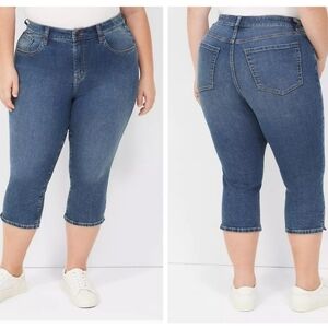 NWT Lane Bryant High-Rise Signature Fit Blue Pedal Jeans Size 16